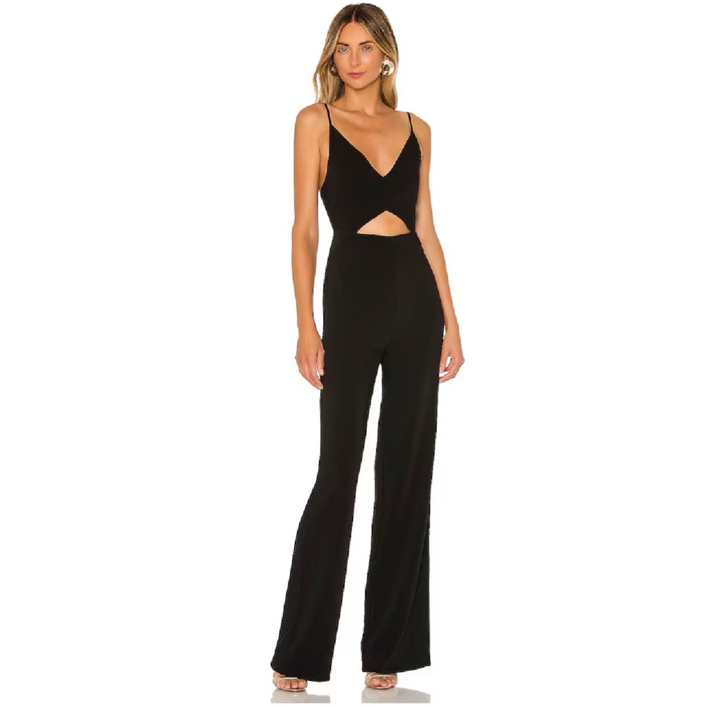Lovers + Friends Jayden Cutout Wide Leg Jumpsuit Black NWT M